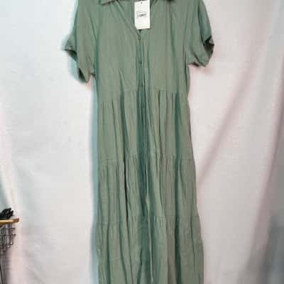 Jean Jail Womens  Size 12 Short Sleeve Dress  Green 