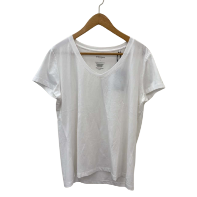 Sheridan Womens  Size L  V-Neck  T-shirts White 
