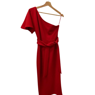 Mossman Womens  Size 12 One-Shoulder Dress Red 