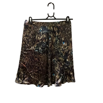 Laura Ashley Womens  Size 8 A-Line Skirt Black  / Brown Silk 