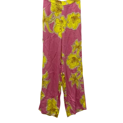 The Wolf Gang Womens  Size S Casual Pants Floral / Pattern / Pink  / Yellow 