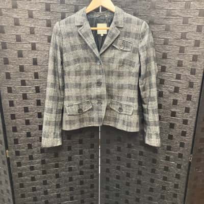Anna Thomas Womens  Size 10 Blazer Black  / Grey 