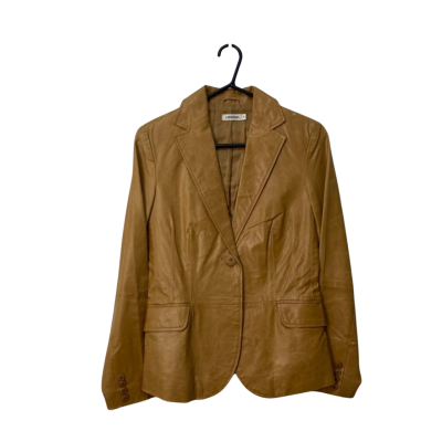 Legend Womens Leather Blazer Size 8 Brown 