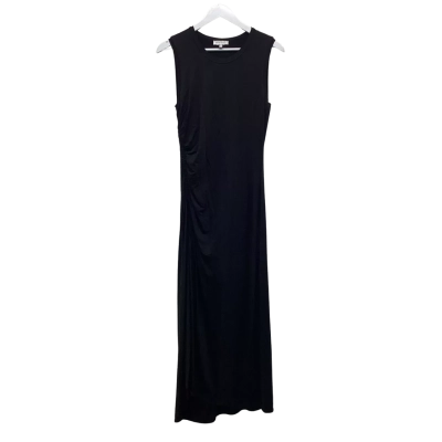 Wayne Cooper Black Sleeveless Ruched Midi Dress Size XS