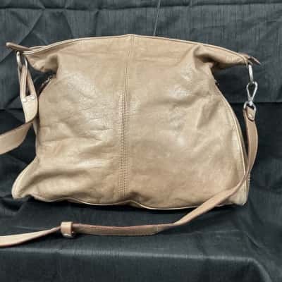 Women’s Taupe Soft Leather Hobo Bag, Made In Italy