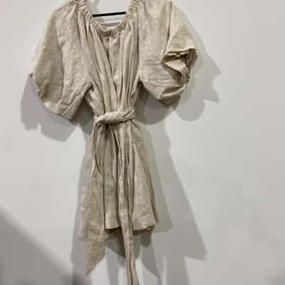 Dissh Pip Womens  Size 8 Casual Linen Dress Natural RRP$129.99