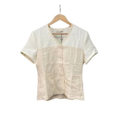 VRG GRL Womens  Size 6 Button Up Top Beige / Cream RRP$139