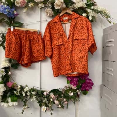 Seven Wonders Womens  Size S Orange / Pattern 2 piece set 
