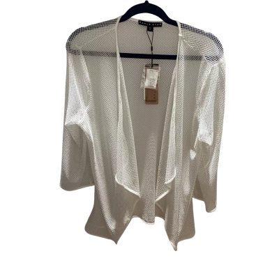 Paula Ryan Womens  Size L Fine Mesh Cardigan White RRP $290