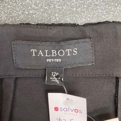 Talbots Women's Size 12 Petite High Waist Skirt Black  
