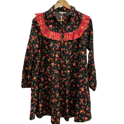 ASOS Womens  Size 6 Maternity Button Front Flare Ruffle Long Sleeve Prairie Dress Floral