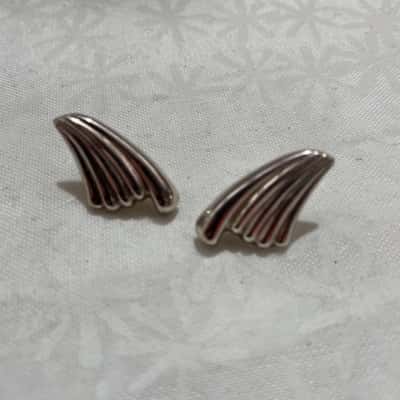 Super Pretty 925 Silver Fan Shape Earrings 