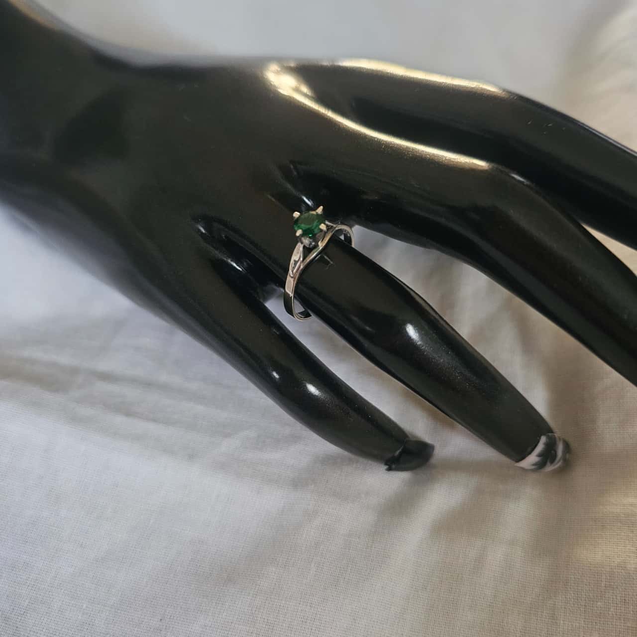 Grn Silver Rings Womens Ring Green / Silver (s)