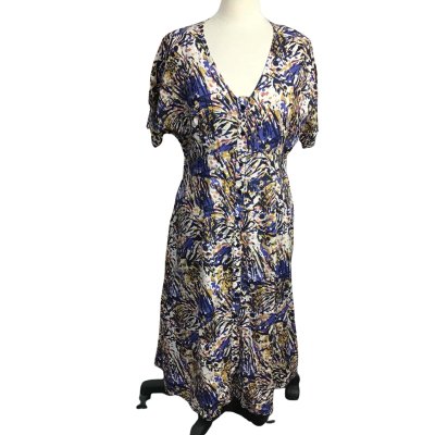 Capture Womens  Size 14 Abstract Animal Midi Dress 