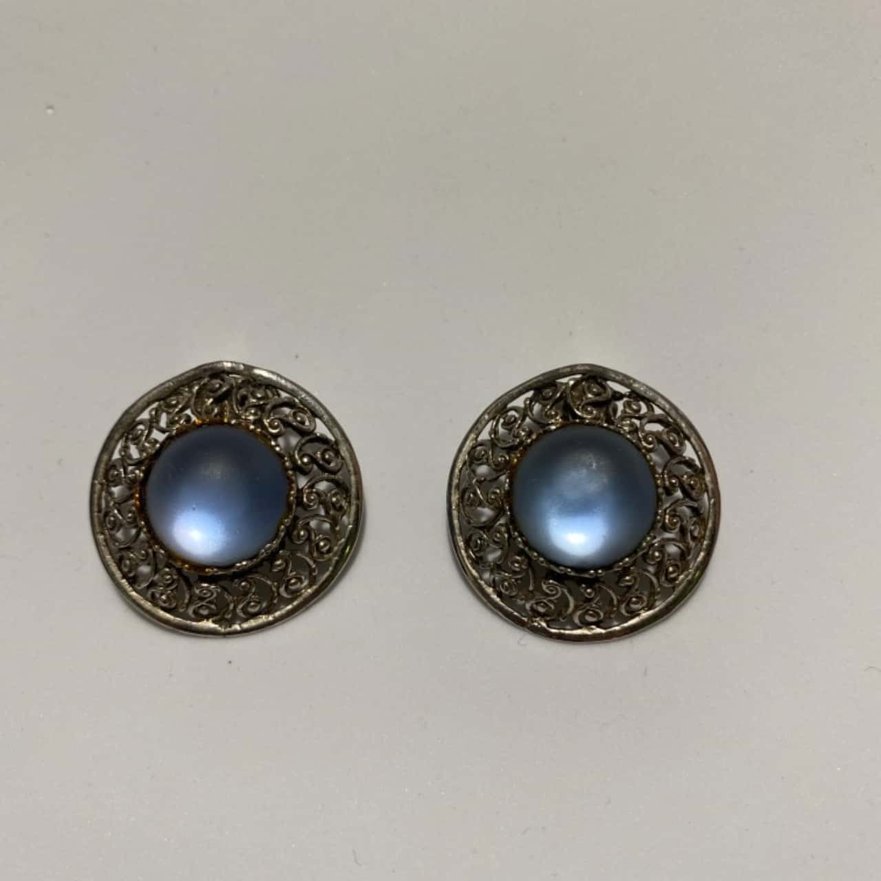 Womens Clip on Earrings Blue/Silver (s)