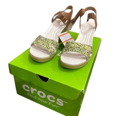 Crocs Womens Size 9 Leigh II Ankle Strap Wedge Heels