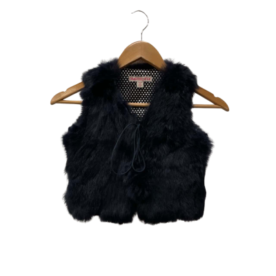 ONEREDFLY Angora Wool Vest   Kids  Size 4 Navy Blue 