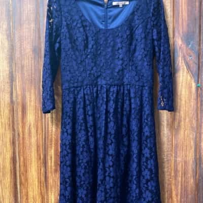 Review  Size 12 Navy Blue lace dress 