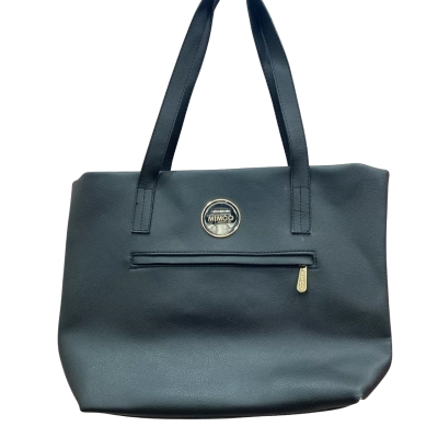 Mimco Neoprene tote handbag. Colour black featuring a gold and black ascent