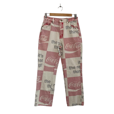 Rollas x Coca Cola Womens  Size 9 High Waisted Pants / Straight Leg Pants Black  / Red / White 