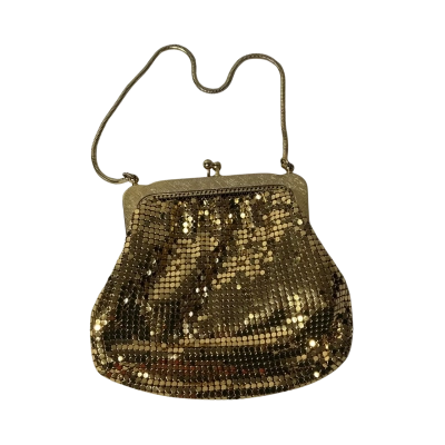 Vintage Park Lane Gold Mesh Clip Closure Purse with Chain Strap (boxed)