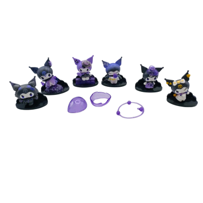 6 Sanrio Kuuromi Figures each approx 6-7 cm   Toy2