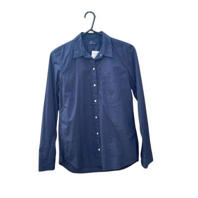 Womens Gap Size M Button Up Long Sleeve Shirt Navy Blue 
