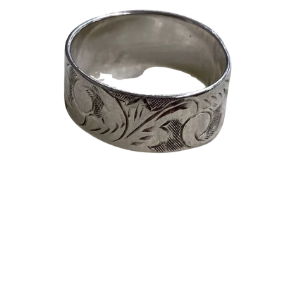 Vintage Siam sterling silver Womens engraved size K Ring 