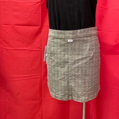 Womens RVCA Grey Checked Mini Skirt  RRP: $79.99