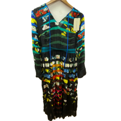 Mary Katrantzou Womens  Long Sleeve Dress Size 10  Black  / Floral 