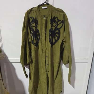 Megan Park Womens  Size L Midi Dress Green 
