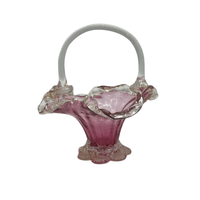 Ruffle Edge Glass Trinket Basket