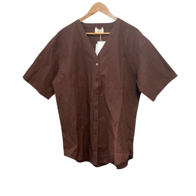 Floating Women's  Size M Short Sleeve Top Brown 