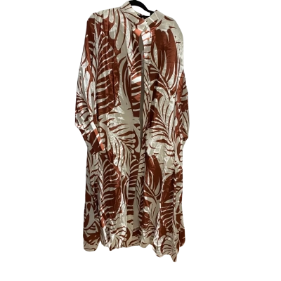 Commonry  Womens  Size 16 Maxi Dress Brown / Cream Full Button Front RRP $299.95