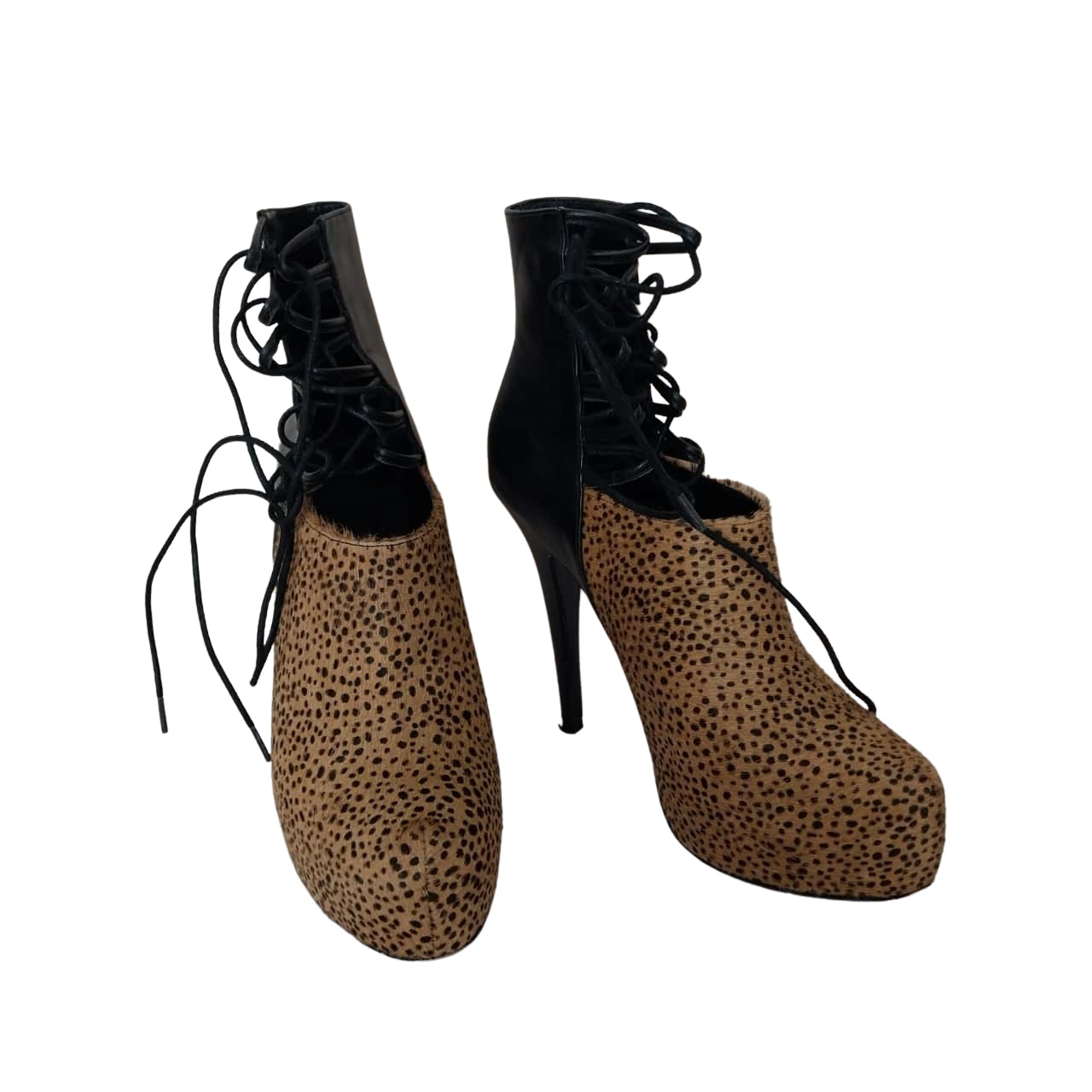 Zomp ladies high heels shoes, Size 38.5 , Animal print / Black