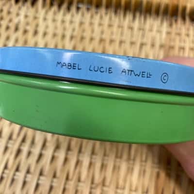 Vintage Mabel Lucie Attwell Illustrated Girl on Duck Tin