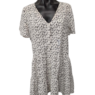 Tussah Womens Short Sleeve Dress in White and Black