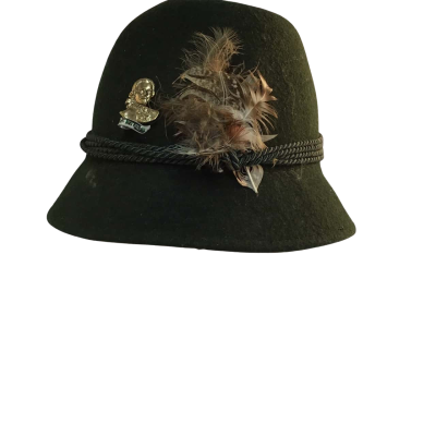 Adult Mens Wool Delux Green Oktoberfest German Alpine Tyrolean Hat