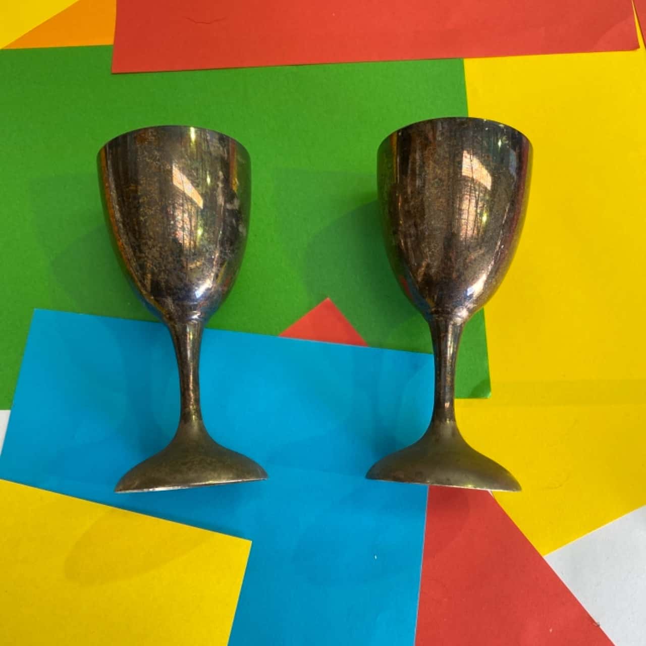 Pair of international silver co cups