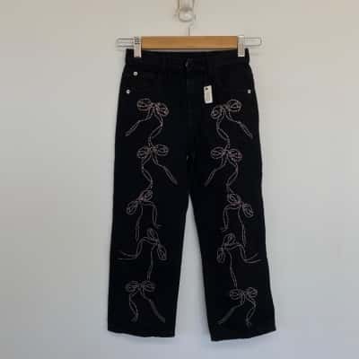M&S Black Embellished Jeans  Size 7 / 8 