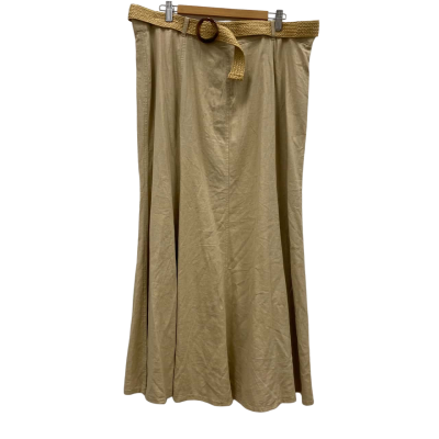 & Me Women's Size 18 A-Line Linen Blend Skirt Beige BNWT
