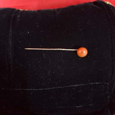  Men's Vintage Collectable Victorian-Era Coral Stick Cravat Tie Pin