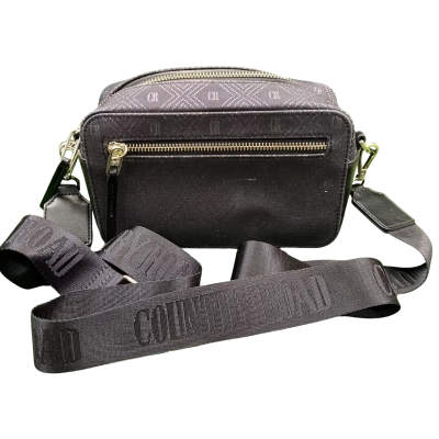 Country Road Monogram Print Black Cross Body Bag  