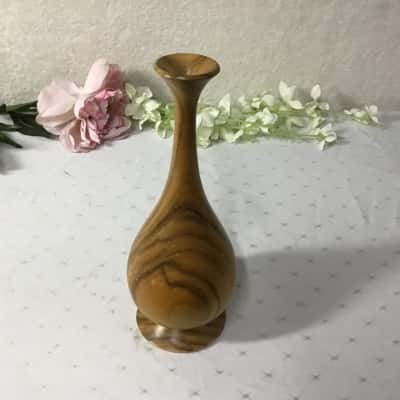 Handmade Wooden Footed Bud Vase