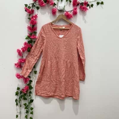 Roxy Womens  Size 8 Casual Dress Off White / Pattern / Pink  