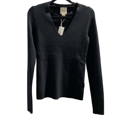 Calvin Klein Womens  Size XS Long Sleeve / V-Neck Top Black  