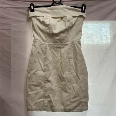 Ghanda Womens  Size 6 Strapless Dress White 