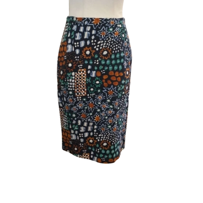Gorman Womens  Size 6 Pencil Skirt Multicoloured / Navy Blue 