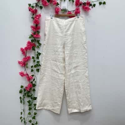 Witchery Womens  Size 16 Wide Leg Pants Off White 