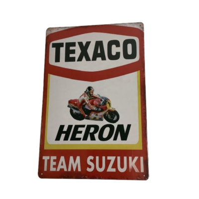 Brand New Texacon Heron Team Suzuki Metal Man Cave Aussie Car Sign #2270-1-pp